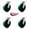 Service Caster 8 Inch Kingpinless Green Poly on Steel Wheel Swivel Top Plate Caster, 4PK SCC-KP30S820-PUR-GB-4 - alternate 2